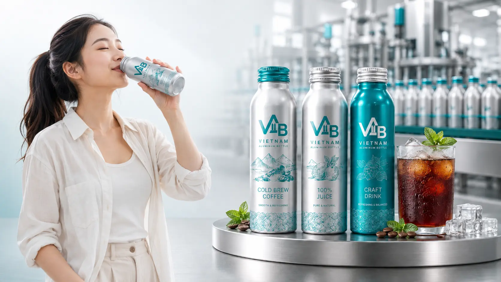 Chai nhôm thực phẩm & đồ uống cho dự án B2B/OEM