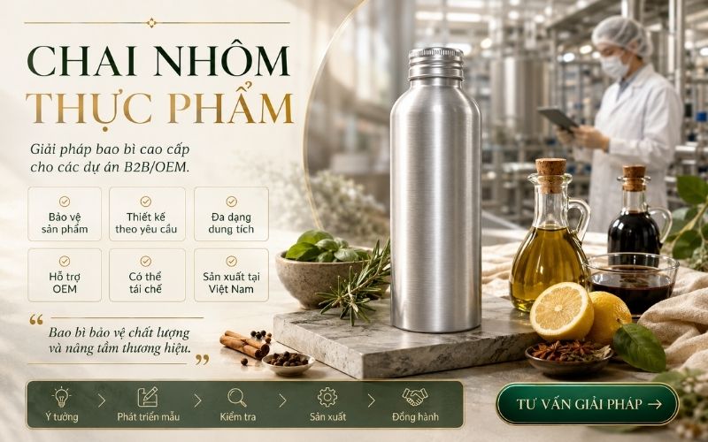 Chai nhôm thực phẩm cao cấp cho doanh nghiệp | VAB