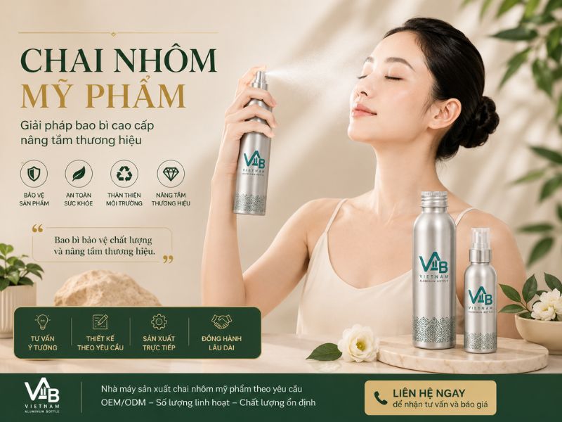 Chai Nhôm Mỹ Phẩm Cao Cấp – Giải Pháp Bao Bì Nâng Tầm Thương Hiệu